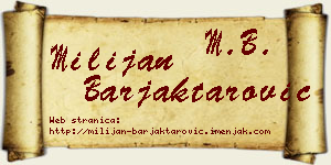Milijan Barjaktarović vizit kartica